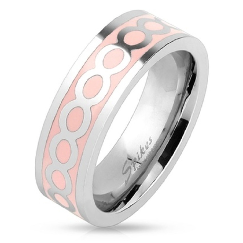 PINK & SILVER INFINITE INFINITY RING SIZES 6 & 7